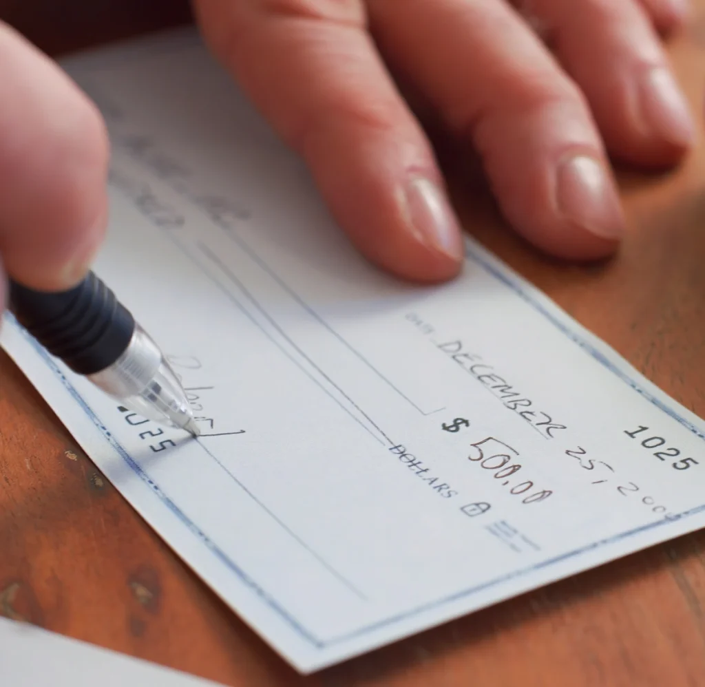 Cheque donation