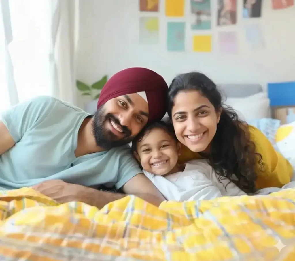 happy sikh family